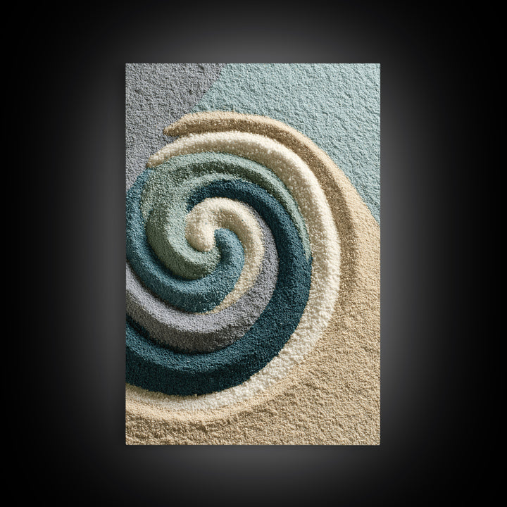Sand Garden Lines Framed Canvas Print, Spa Art, Fine Art Photography, Spa Decor, Oil Painting, Serenity, Wildlife Wall Art, SPA-2x3-68