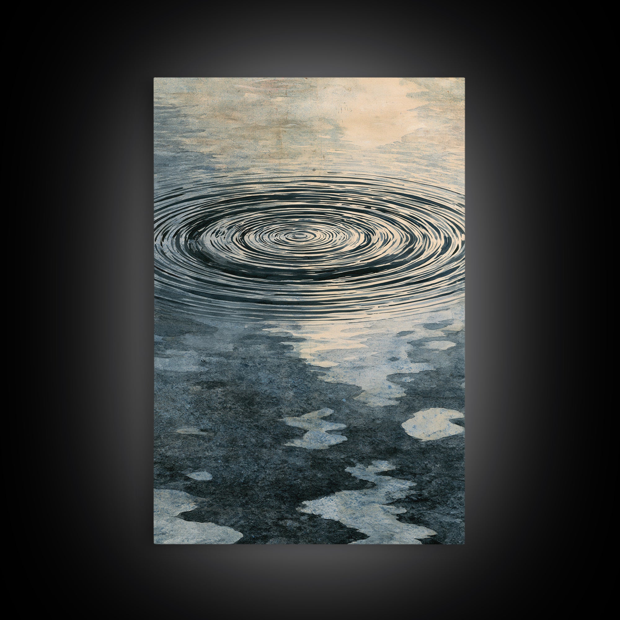 Abstract Water Ripples Canvas Print, Spa Art, Contemporary Art, Spa Decor, Serenity, Spa Wall Art, Teen Girl Room Decor, SPA-2x3-86