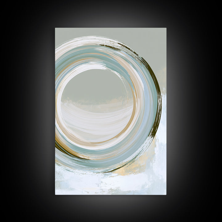 Minimal Zen Circle Brushstroke Framed Canvas Print, Spa Art, Feminine Wall Art, Spa Decor, Serenity, Hair Salon Wall Art, SPA-2x3-88