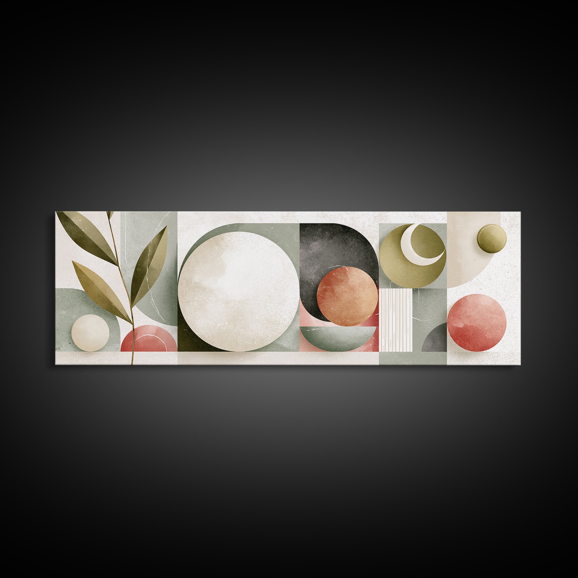Sage and Ivory Geometric Calm Composition Canvas Print, Spa Art, Fine Art Photography, Spa Decor, Fine Art, Serenity, SPA-3x1-13
