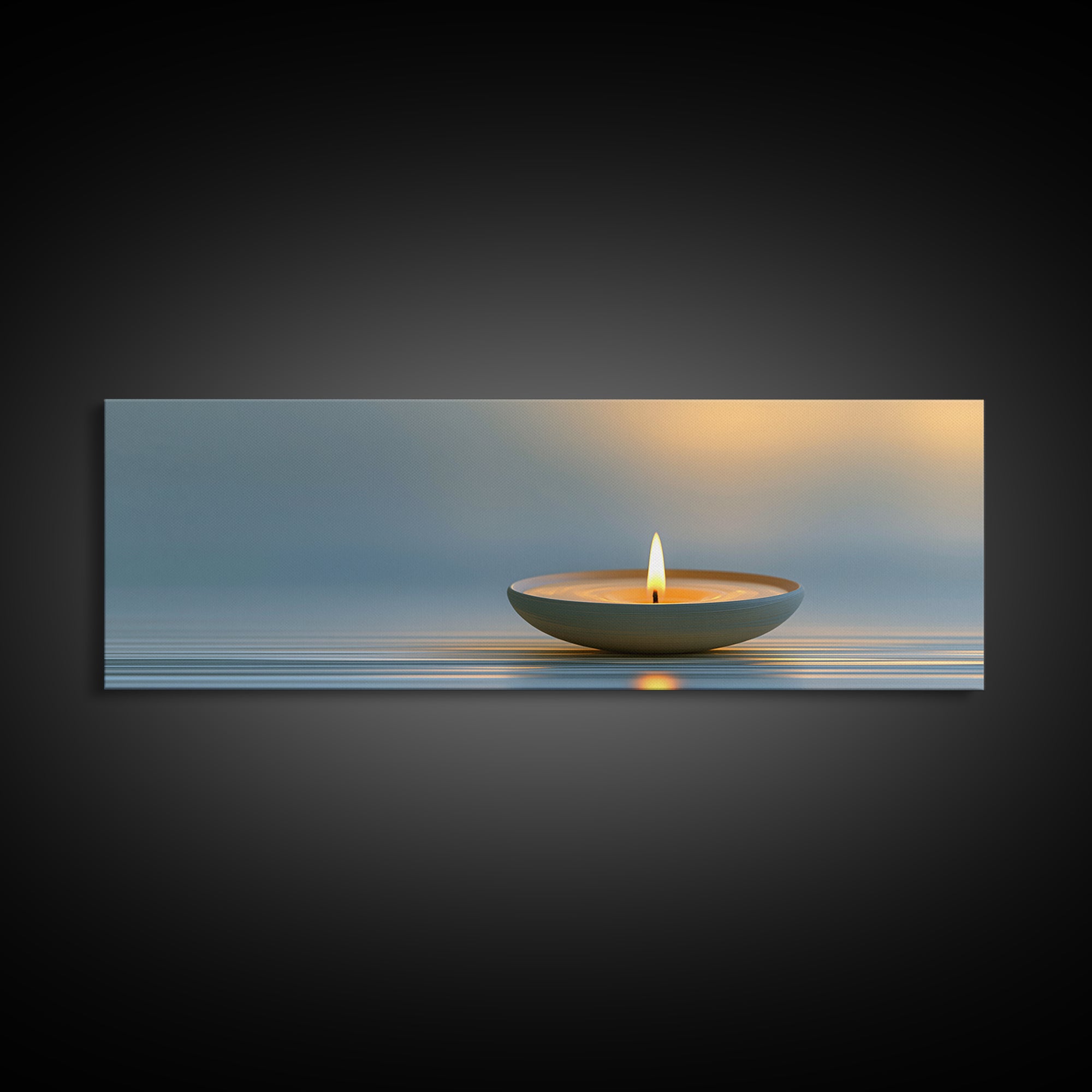 Warm Candle Flame Canvas Print, Spa Art, Dog Canvas, Spa Decor, Abstract Art, Serenity, Art Print, Room Decor, SPA-3x1-25