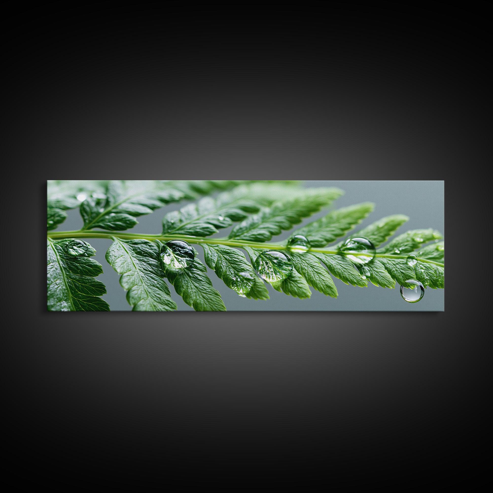 Fern Leaf Closeup Framed Canvas Print, Spa Art, Room Decor, Spa Decor, Fine Art, Serenity, Nature Prints, Travel Poster, SPA-3x1-27