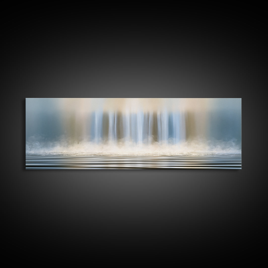 Serene Waterfall with Mist Canvas Print, Spa Art, Contemporary Art, Spa Decor, Abstract Art, Serenity, Spa Wall Art, Dog Canvas, SPA-3x1-34