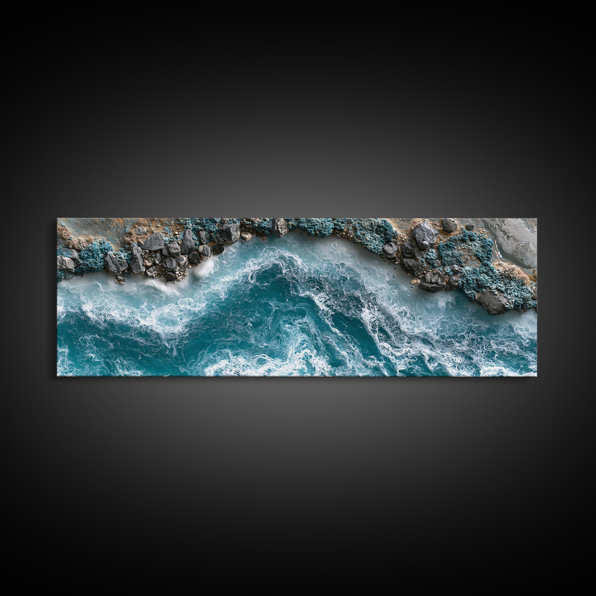 Blue Lagoon Water Seen from Above Canvas Print, Spa Art, Gallery Decor, Spa Decor, Fine Art, Serenity, Wall Art, Home Decor, SPA-3x1-36