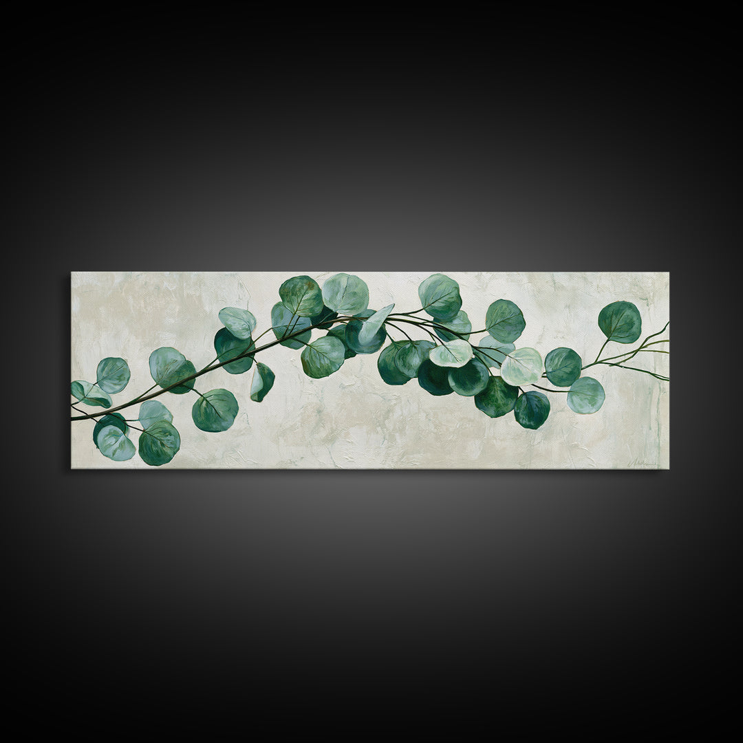 Eucalyptus Branch in Soft Green Watercolor Canvas Print, Spa Art, Wall Art Print, Spa Decor, Fine Art, Serenity, Animal Art, SPA-3x1-43
