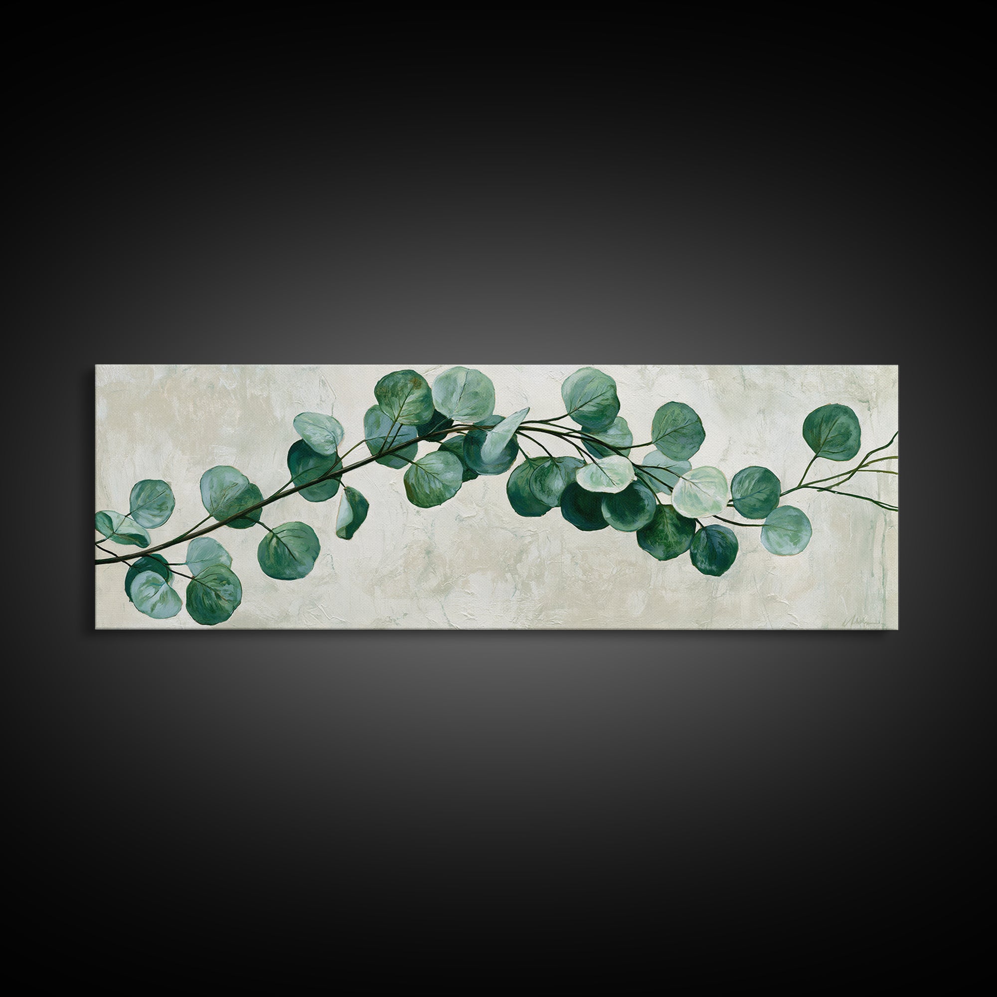 Eucalyptus Branch in Soft Green Watercolor Canvas Print, Spa Art, Wall Art Print, Spa Decor, Fine Art, Serenity, Animal Art, SPA-3x1-43
