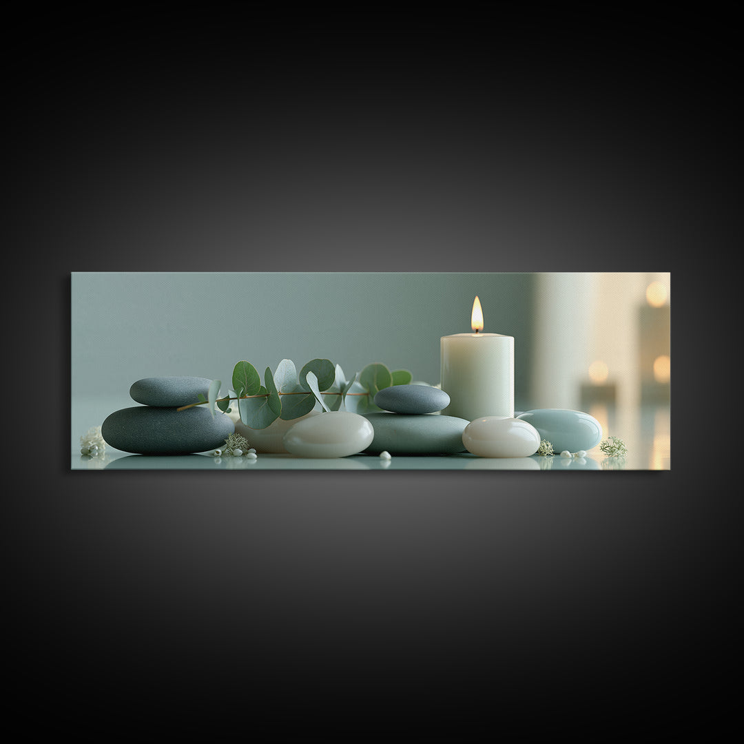 Warm Candle Flame Canvas Print, Spa Art, Dog Canvas, Spa Decor, Abstract Art, Serenity, Art Print, Room Decor, SPA-3x1-49