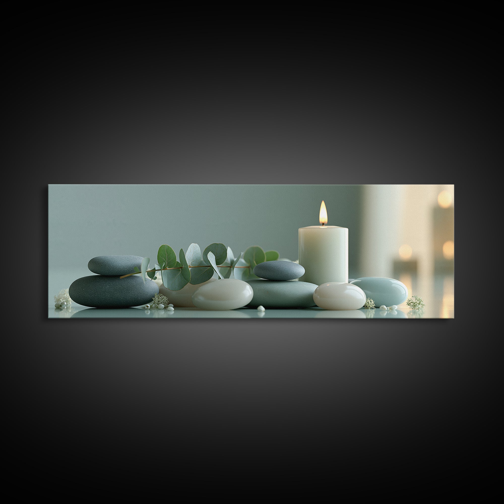 Warm Candle Flame Canvas Print, Spa Art, Dog Canvas, Spa Decor, Abstract Art, Serenity, Art Print, Room Decor, SPA-3x1-49