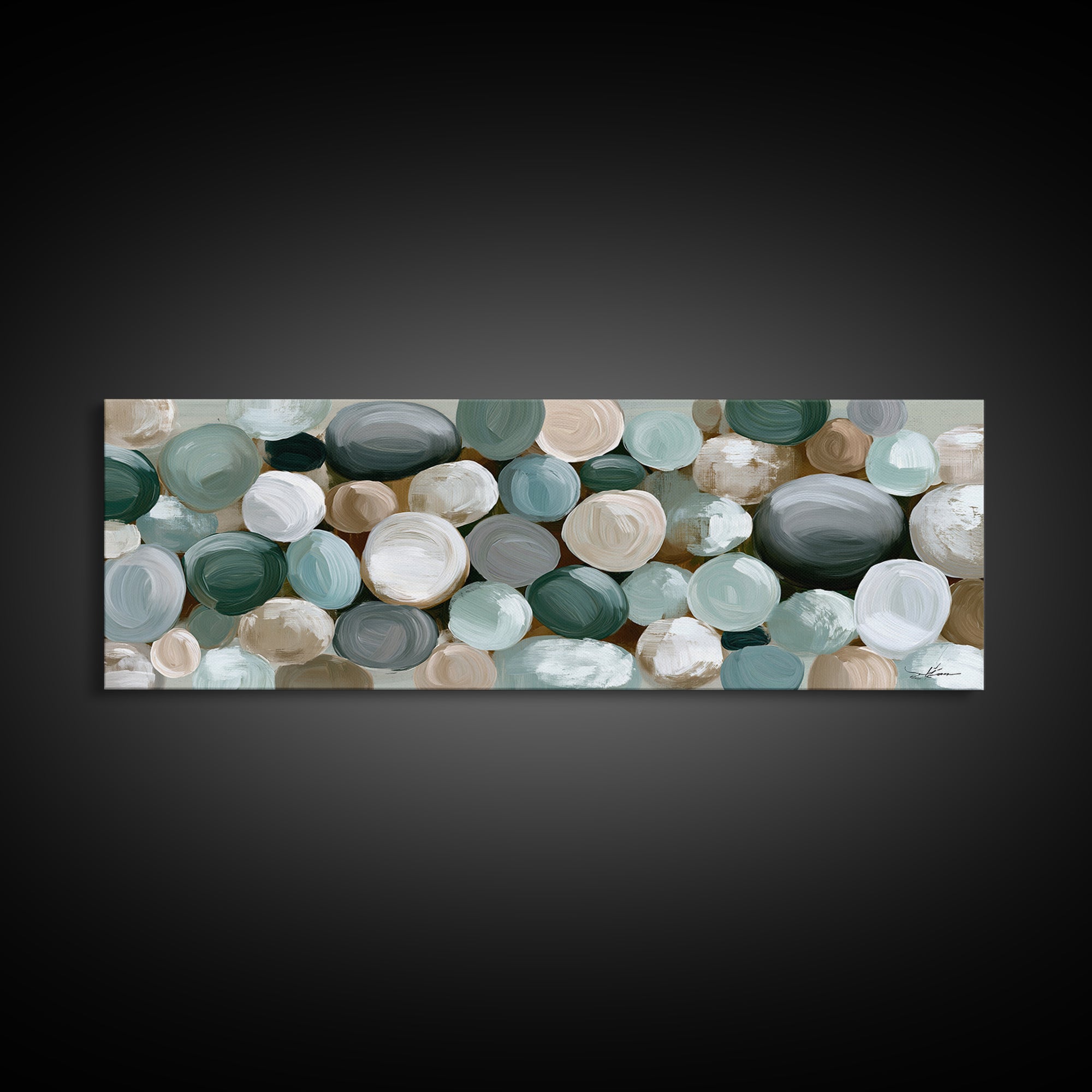 Pebble Texture Abstract Framed Canvas Print, Spa Art, Wall Decor, Spa Decor, Serenity, Minimalist Art, Feminine Wall Art, SPA-3x1-55