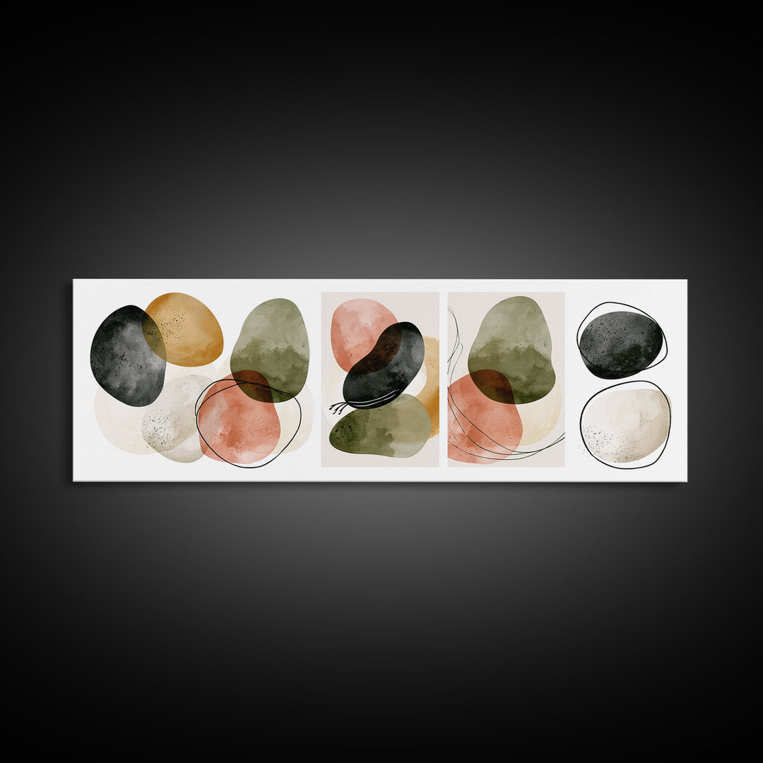 Pebble Texture Abstract Framed Canvas Print, Spa Art, Statement Artwork, Spa Decor, Abstract Art, Serenity, Printable Wall Art, SPA-3x1-7