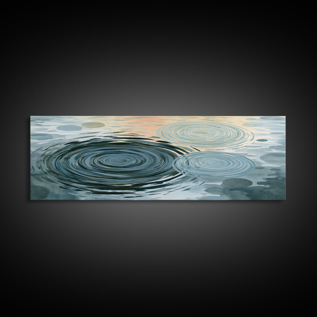 Abstract Water Ripples Canvas Print, Spa Art, Wall Art, Spa Decor, Abstract Art, Serenity, Dog Wall Art, Abstract Print, SPA-3x1-70