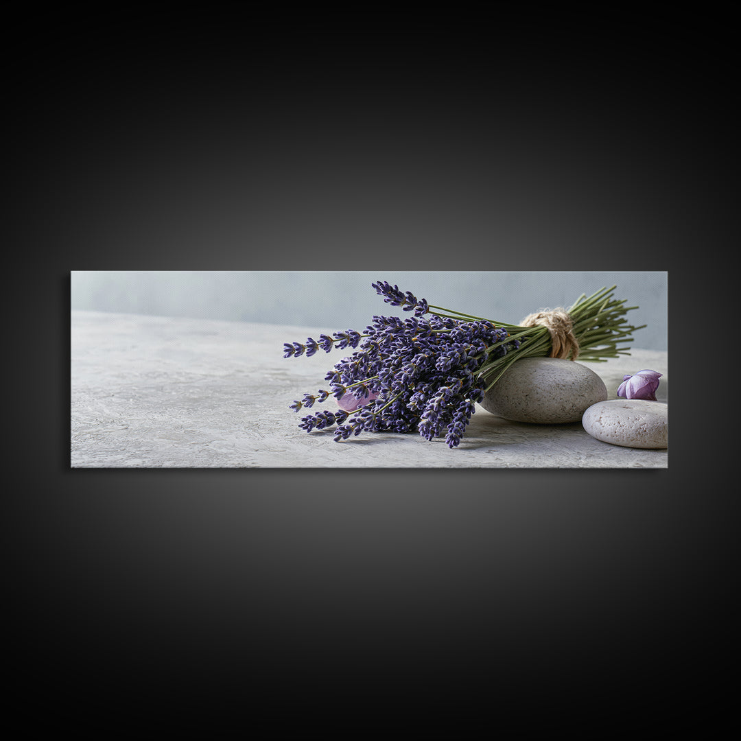 Lavender Bundle with Soft Shadow Canvas Print, Spa Art, Spa, Spa Decor, Fine Art, Serenity, Teen Girl Room Decor, Dog Canvas, SPA-3x1-71