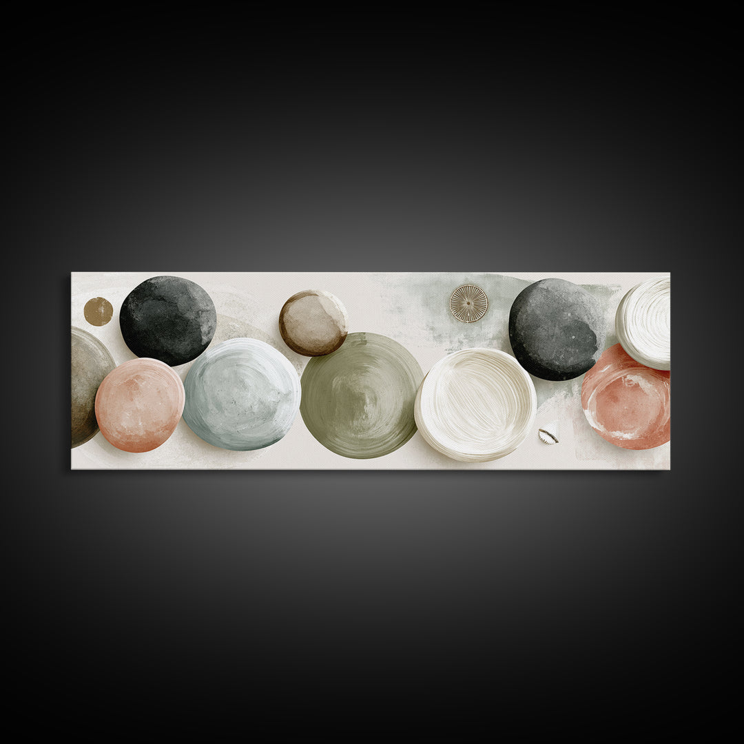 Pebble Texture Abstract Framed Canvas Print, Spa Art, Abstract Print, Spa Decor, Abstract Art, Serenity, Esthetician Decor, SPA-3x1-79