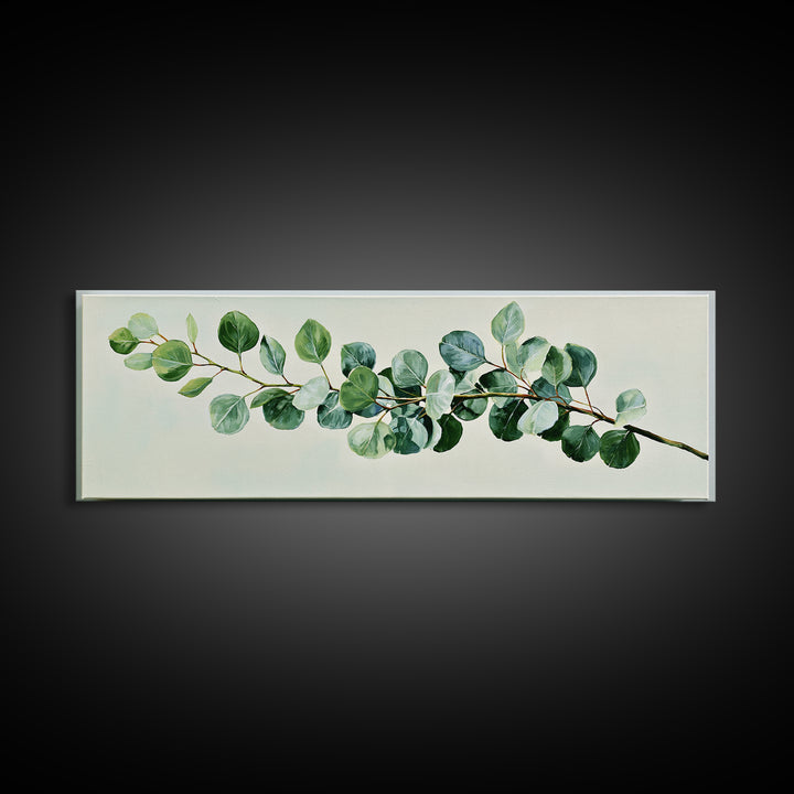 Eucalyptus Branch in Soft Green Watercolor Canvas Print, Spa Art, Wall Art Print, Spa Decor, Fine Art, Serenity, Animal Art, SPA-3x1-91