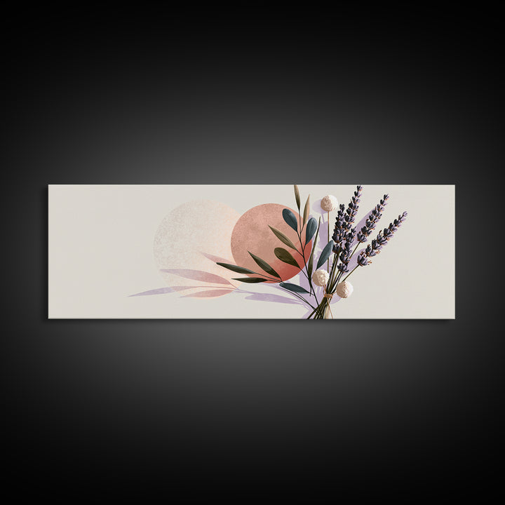 Lavender Bundle with Soft Shadow Canvas Print, Spa Art, Black Woman Art, Spa Decor, Oil Painting, Serenity, Modern Home Decor, SPA-3x1-95