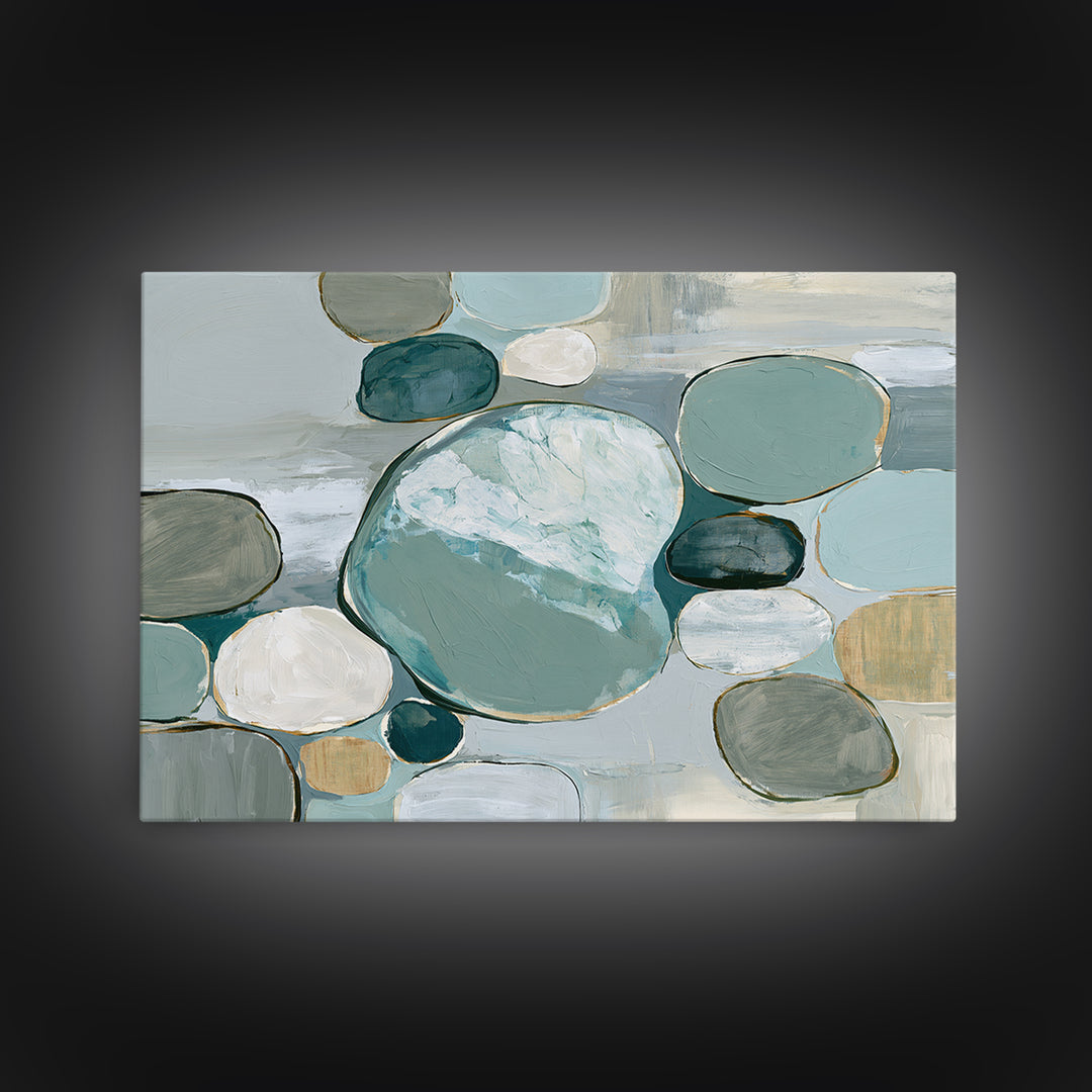 Pebble Texture Abstract Canvas Print, Spa Art, Textured Painting, Spa Decor, Fine Art, Serenity, Travel Poster, SPA-3x2-43
