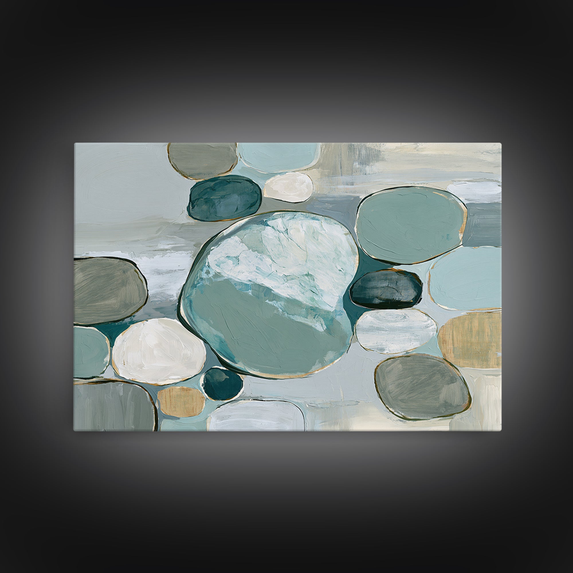 Pebble Texture Abstract Canvas Print, Spa Art, Textured Painting, Spa Decor, Fine Art, Serenity, Travel Poster, SPA-3x2-43