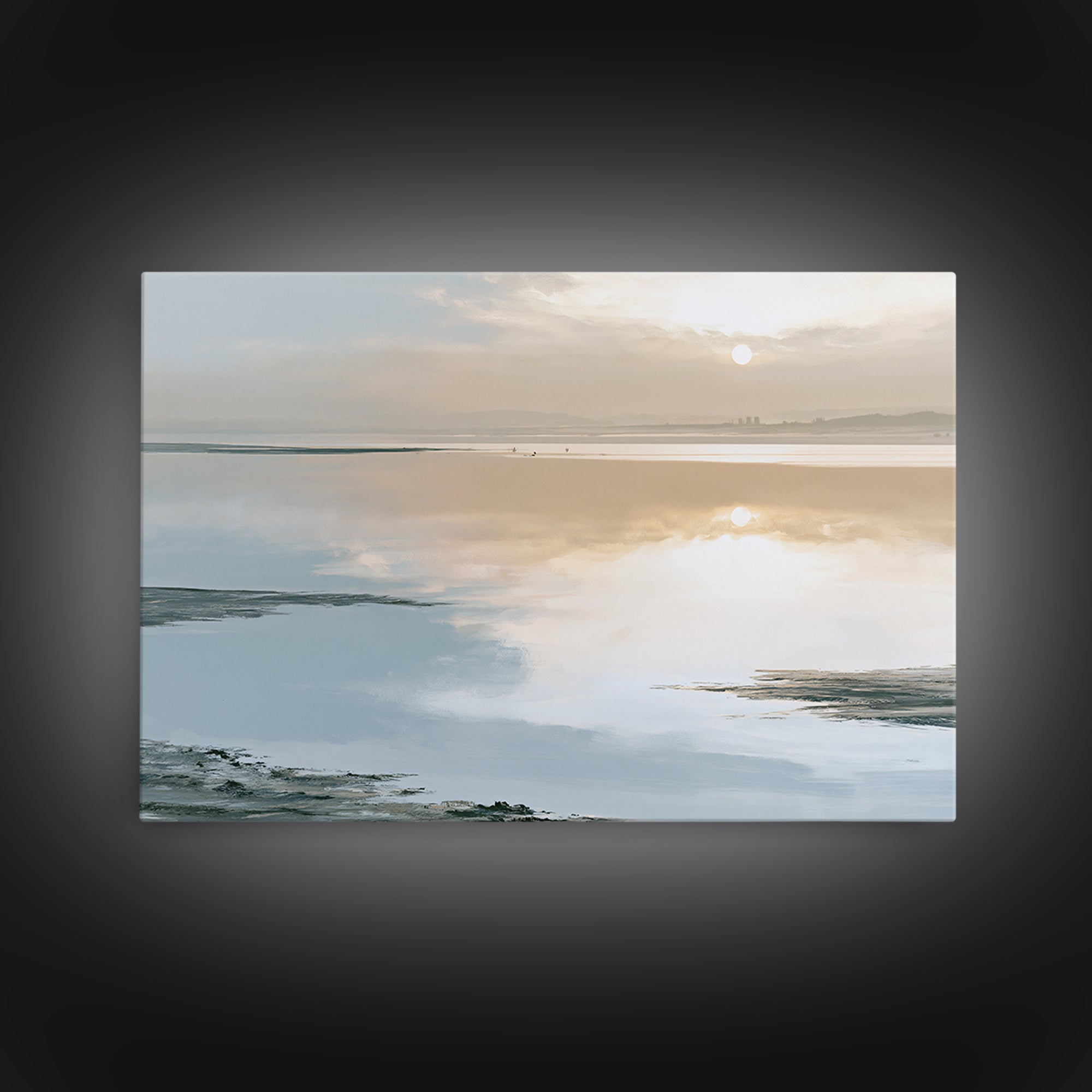 Moonlit Lake Reflection Canvas Print, Spa Art, Printable Art, Spa Decor, Fine Art, Serenity, Fine Art Photography, Animal Art, SPA-3x2-75