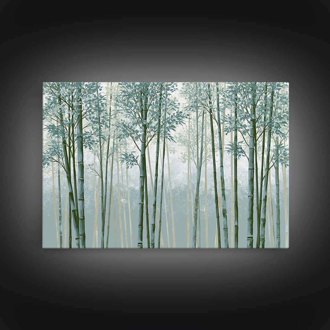 Misty Bamboo Forest Framed Canvas Print, Spa Art, Fine Art Print, Spa Decor, Fine Art, Serenity, Wall Decor, Printable Wall Art, SPA-3x2-81