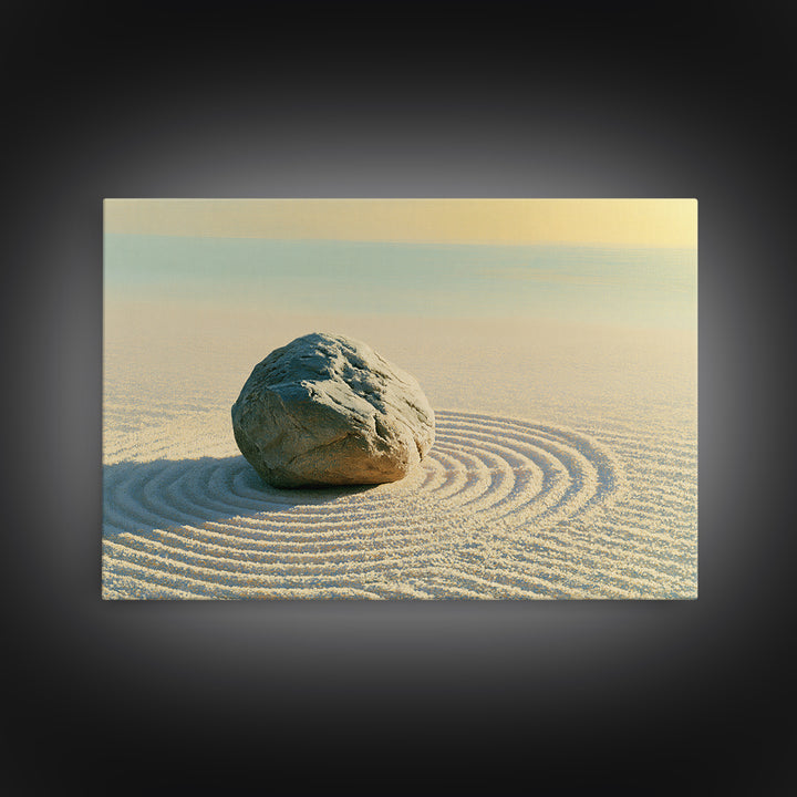 Sand Garden Lines Canvas Print, Spa Art, Wall Decor, Spa Decor, Oil Painting, Serenity, Minimalist Art, Feminine Wall Art, SPA-3x2-88