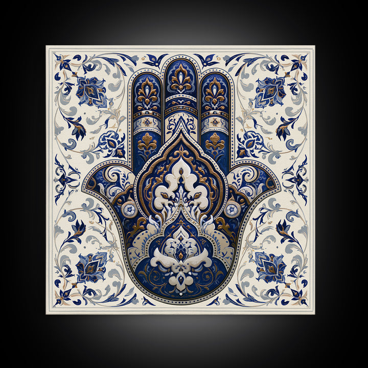 Protective Hand Motif Canvas Print, Spiritual Art, Framed Wall Art, Living Room Decor, Fine Art, Spirit, Digital Poster, SPI-1x1-23