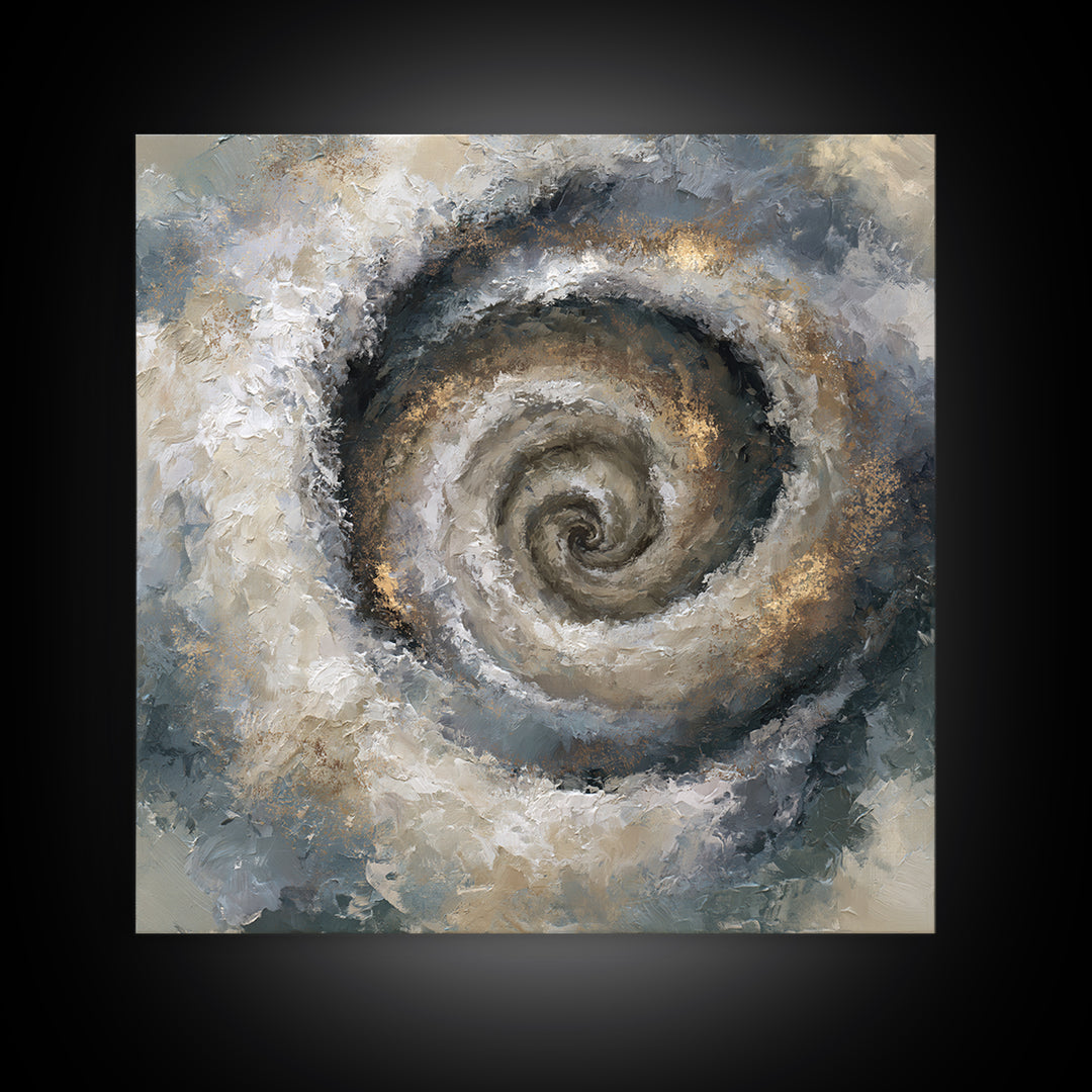 Spiral Galaxy as Soul Journey Metaphor Framed Canvas Print, Spiritual Art, Statement Artwork, Living Room Decor, Spirit, SPI-1x1-46