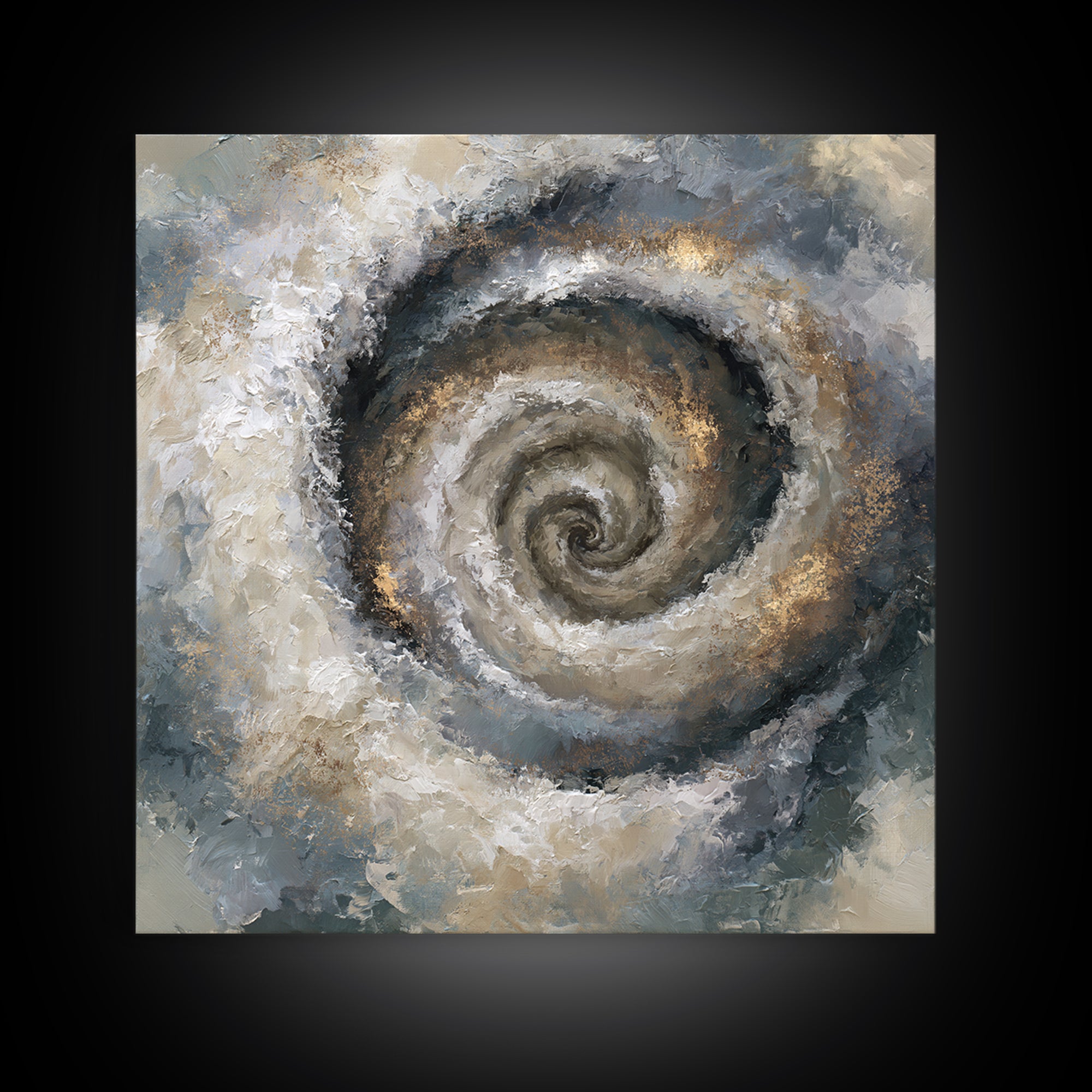 Spiral Galaxy as Soul Journey Metaphor Framed Canvas Print, Spiritual Art, Statement Artwork, Living Room Decor, Spirit, SPI-1x1-46