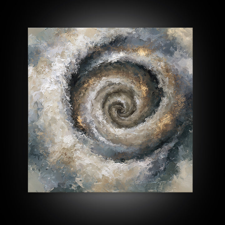 Spiral Galaxy as Soul Journey Metaphor Framed Canvas Print, Spiritual Art, Statement Artwork, Living Room Decor, Spirit, SPI-1x1-46