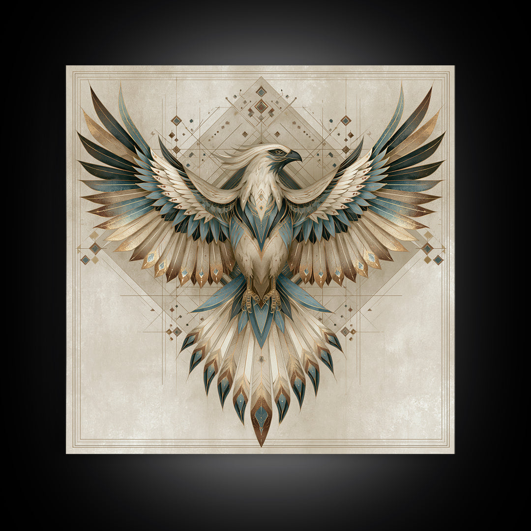 Phoenix Rising as Renewal Symbol Canvas Print, Spiritual Art, Statement Artwork, Living Room Decor, Fine Art, Spirit, SPI-1x1-59