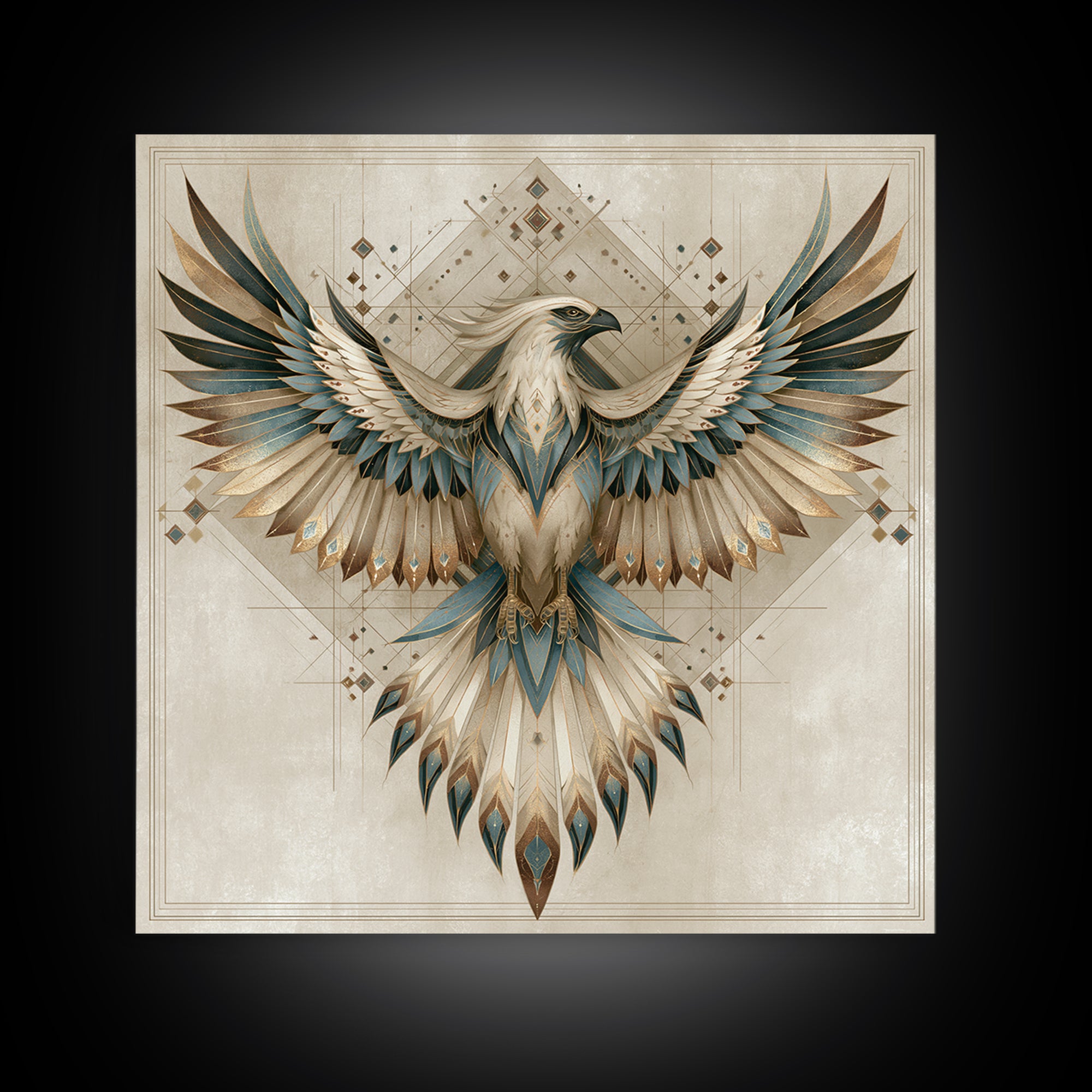 Phoenix Rising as Renewal Symbol Canvas Print, Spiritual Art, Statement Artwork, Living Room Decor, Fine Art, Spirit, SPI-1x1-59