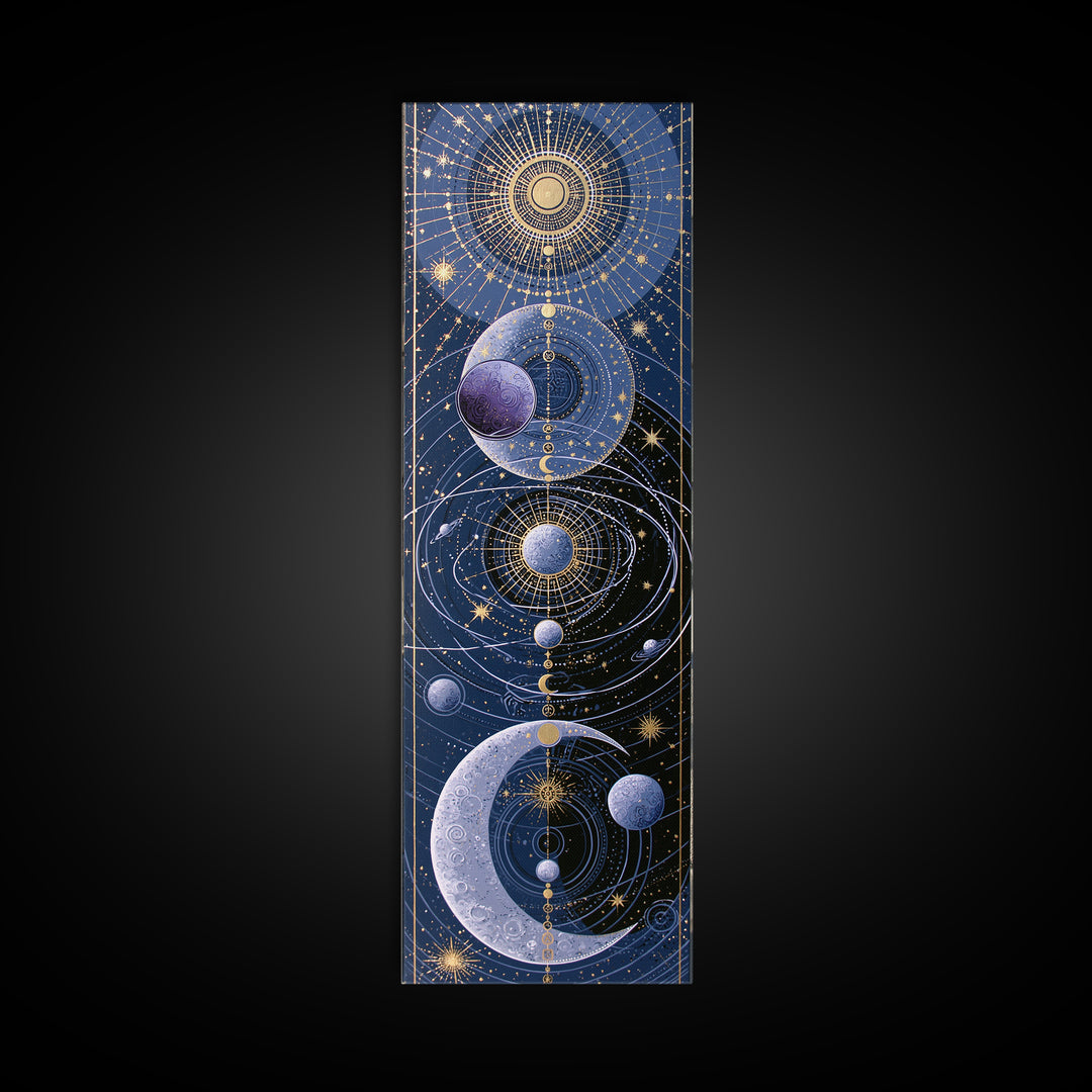 Sun and Moon Spiritual Balance Composition Canvas Print, Spiritual Art, Canvas Painting, Living Room Decor, Fine Art, Spirit, SPI-1x3-44