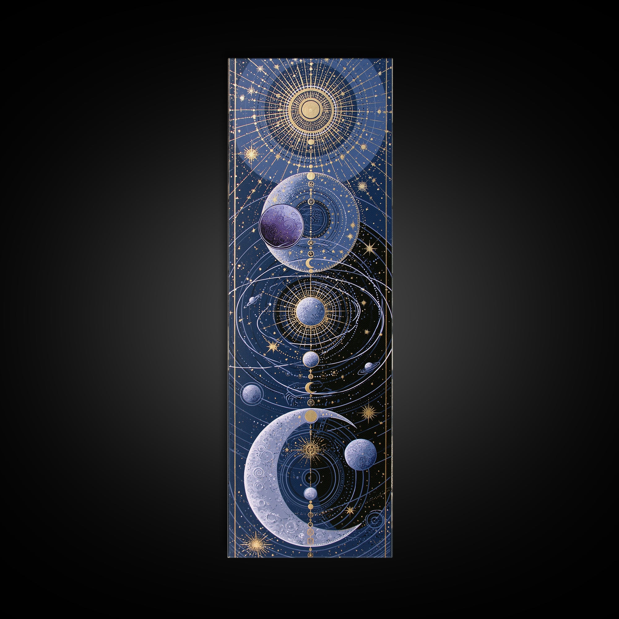 Sun and Moon Spiritual Balance Composition Canvas Print, Spiritual Art, Canvas Painting, Living Room Decor, Fine Art, Spirit, SPI-1x3-44