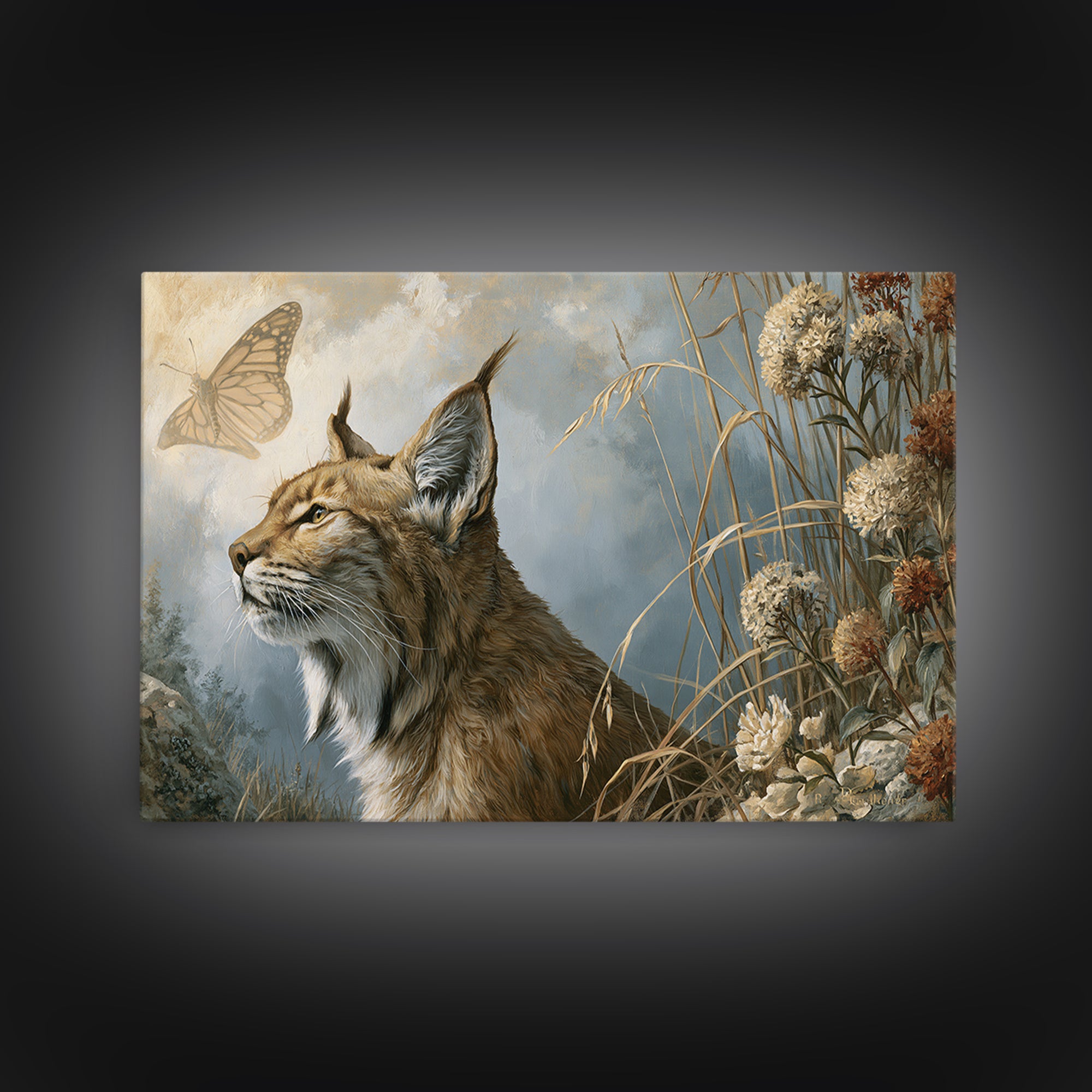 Butterfly Transformation Scene Framed Canvas Print, Spiritual Art, Black Art, Living Room Decor, Spirit, Christian Decor, SPI-3x2-19