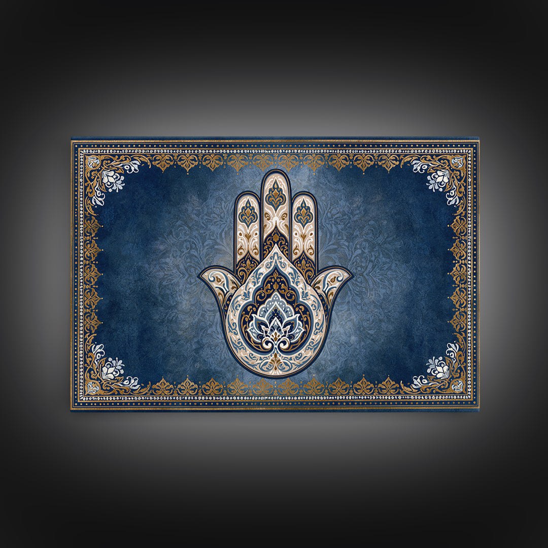 Protective Hand Motif Framed Canvas Print, Spiritual Art, Christian Wall Art, Living Room Decor, Spirit, Canvas Painting, SPI-3x2-27