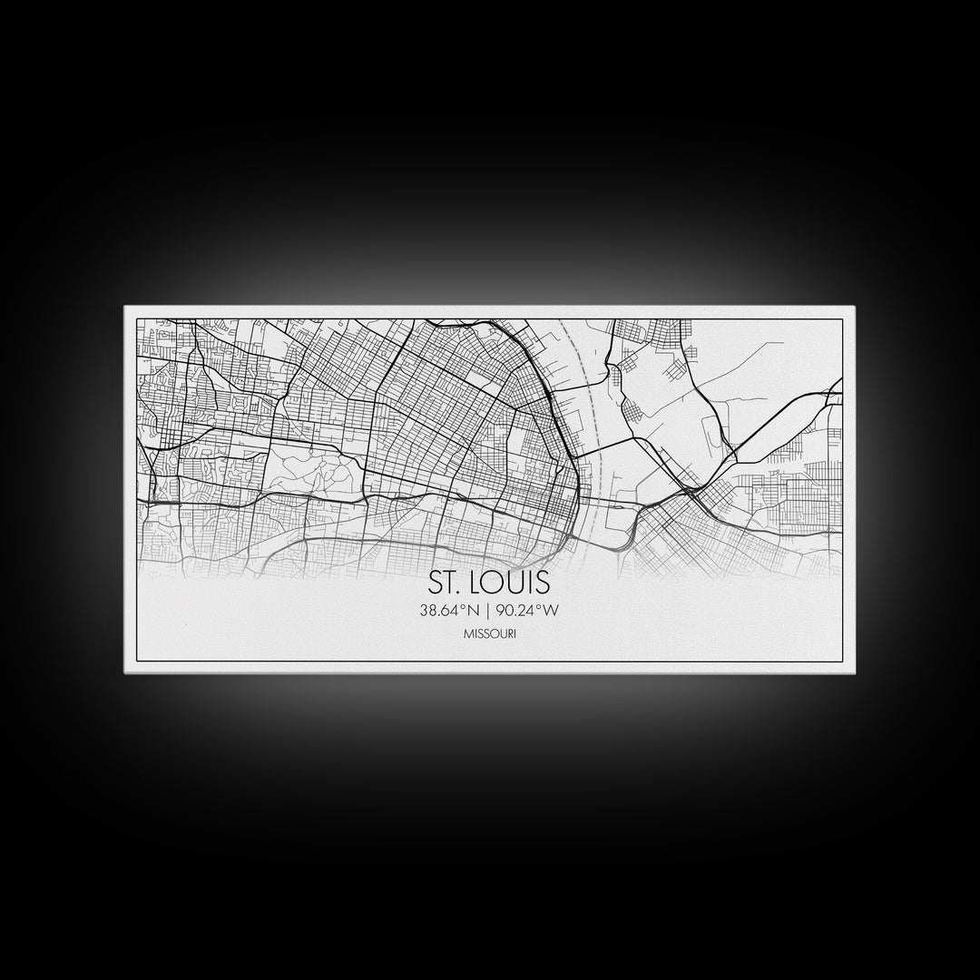 St Louis City Map, Missouri Art, Map Print, Modern Wall Art, Wall Art, Canvas Art, Home Décor Prints, Above Bed Art, Congratulations Gift