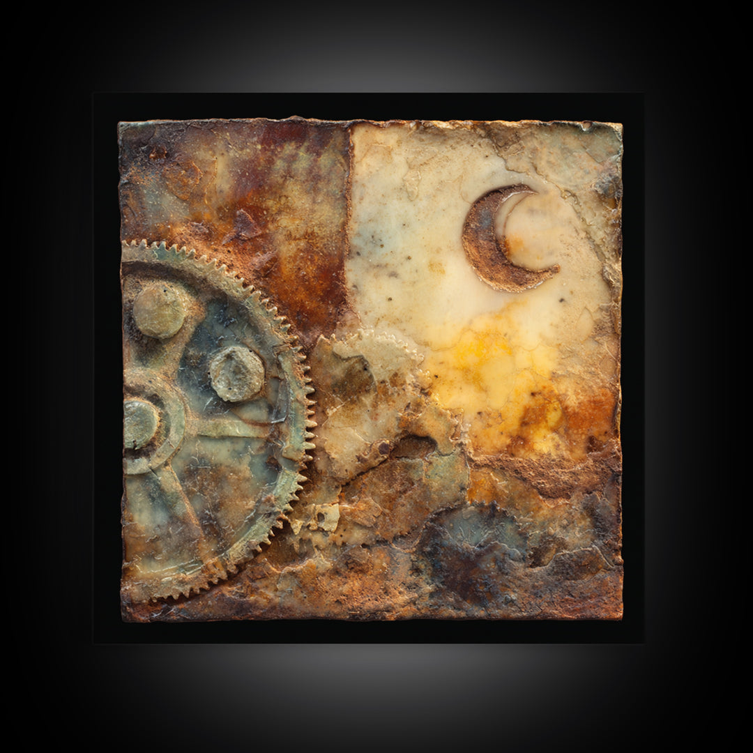 Gear Filled Pocket Watch Framed Canvas Print, Steampunk Art, Fine Art Print, Living Room Decor, Fine Art, Mechanic, Wall Decor, STE-1x1-80