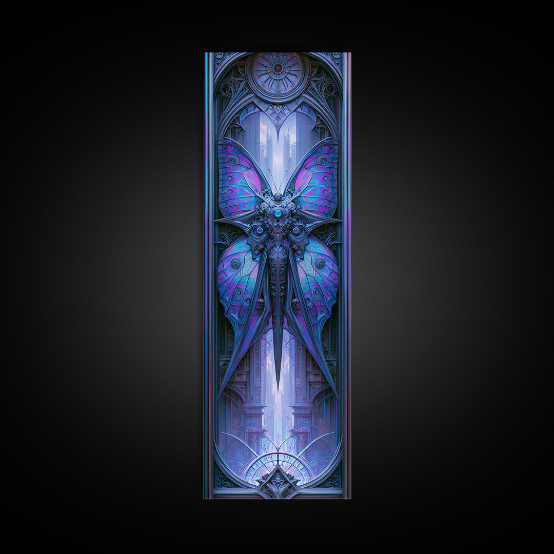 Mechanical Butterfly Specimen Canvas Print, Steampunk Art, Man Cave Decor, Living Room Decor, Fine Art, Mechanic, STE-1x3-2