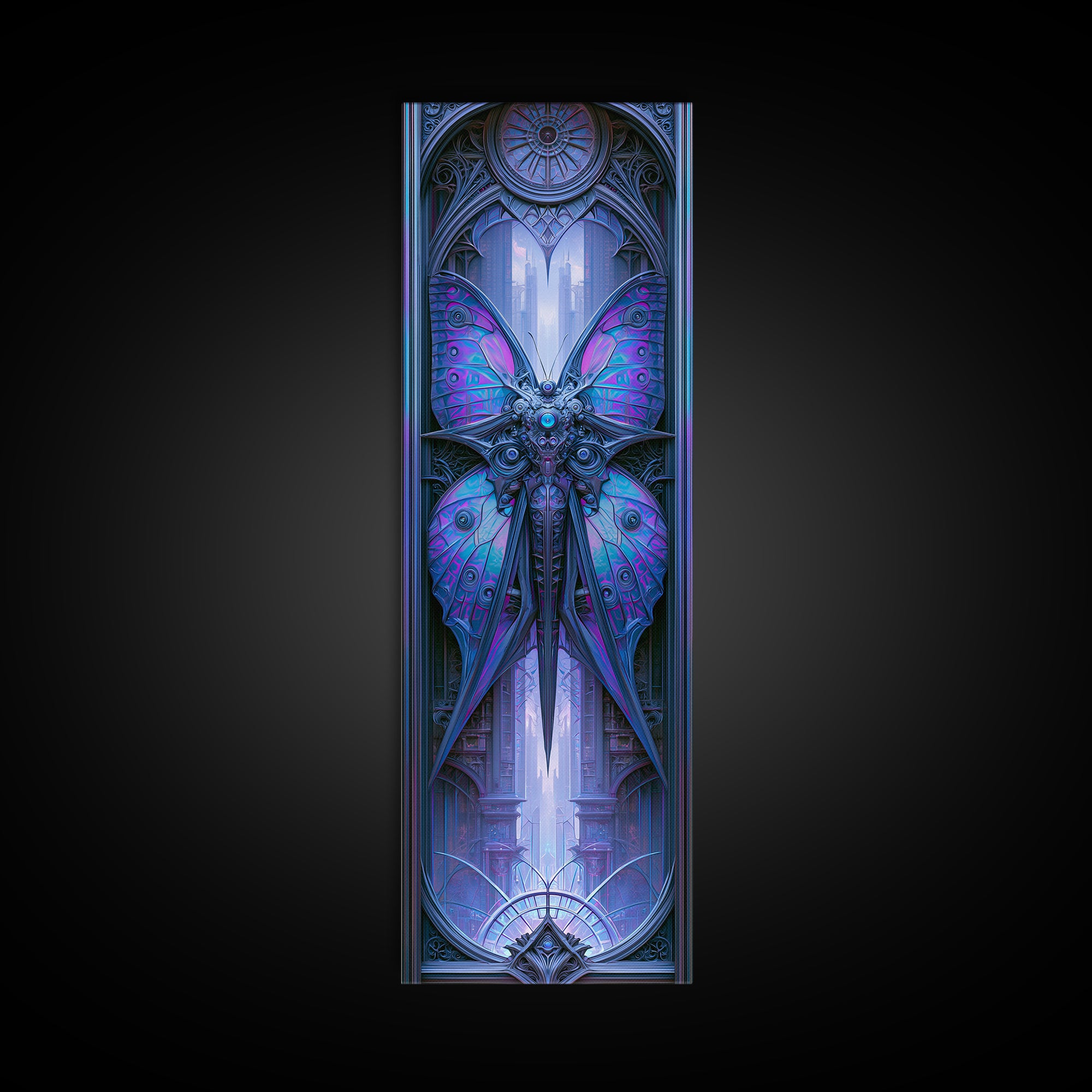 Mechanical Butterfly Specimen Canvas Print, Steampunk Art, Man Cave Decor, Living Room Decor, Fine Art, Mechanic, STE-1x3-2