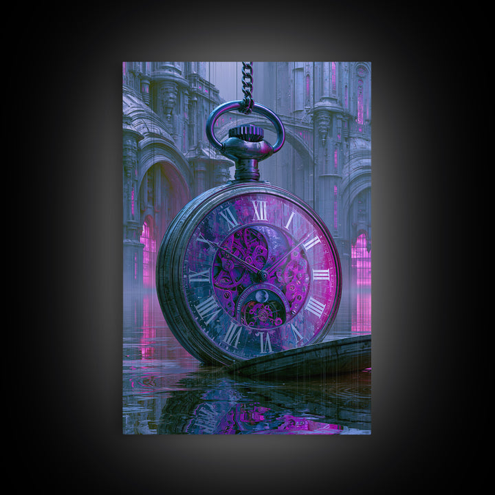 Gear Filled Pocket Watch Canvas Print, Steampunk Art, Gallery Decor, Living Room Decor, Fine Art, Mechanic, Wall Art, STE-2x3-16
