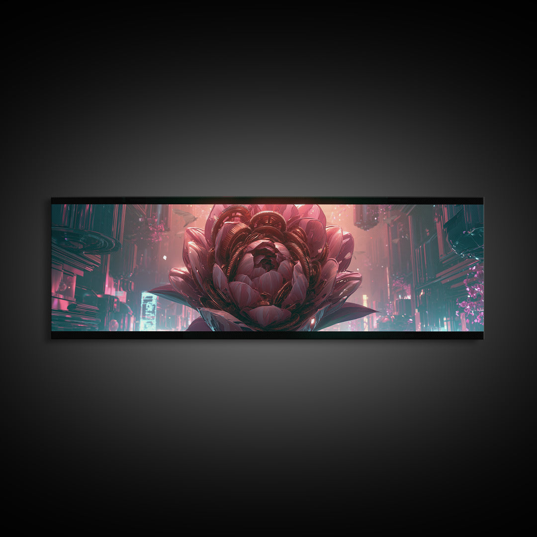 Mechanical Rose Made of Copper Gears Canvas Print, Steampunk Art, Digital Art, Living Room Decor, Fine Art, Mechanic, STE-3x1-43