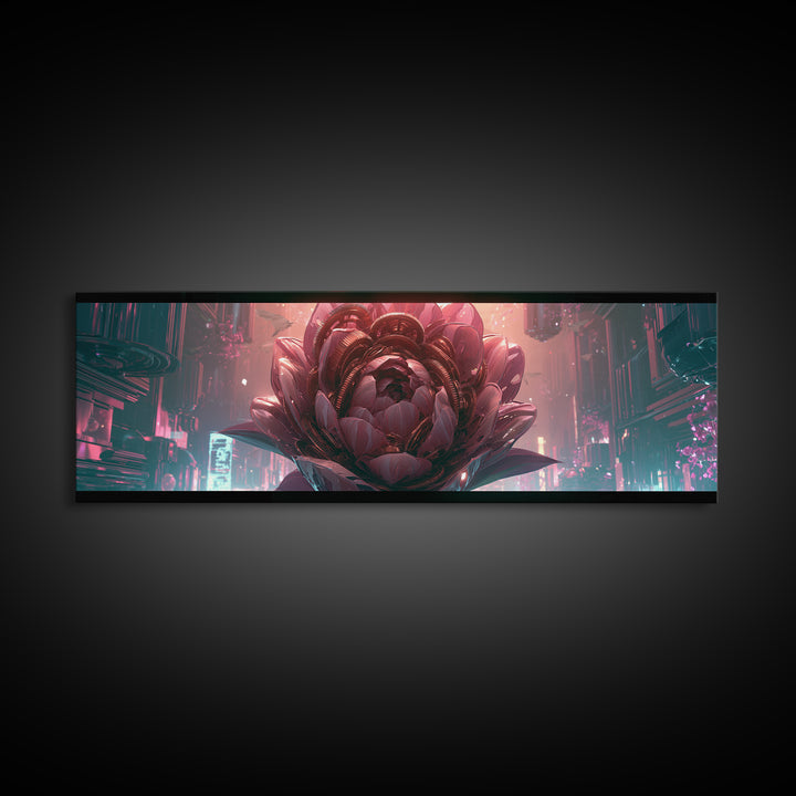 Mechanical Rose Made of Copper Gears Canvas Print, Steampunk Art, Digital Art, Living Room Decor, Fine Art, Mechanic, STE-3x1-43