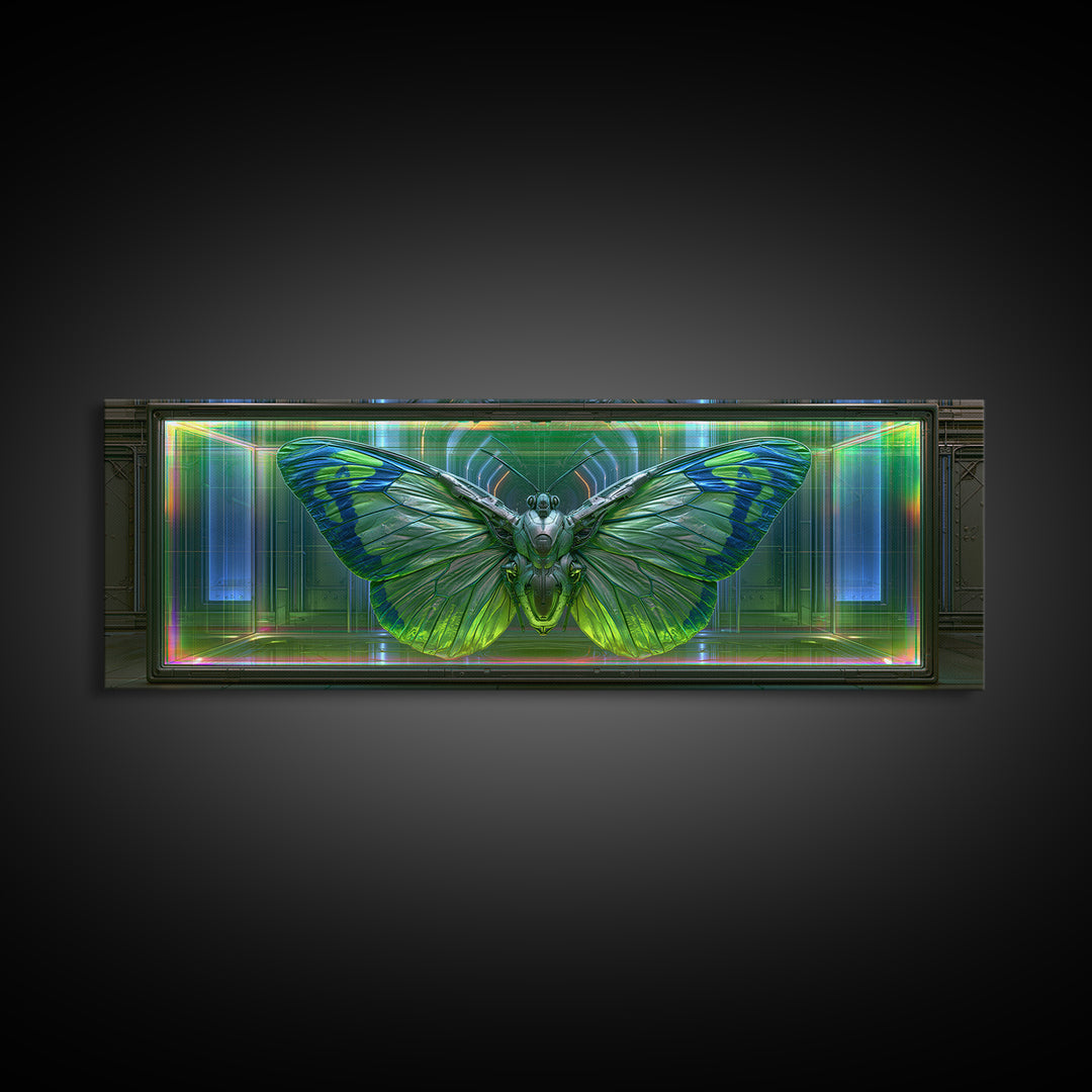 Mechanical Butterfly Specimen Canvas Print, Steampunk Art, Man Cave Decor, Living Room Decor, Fine Art, Mechanic, STE-3x1-54