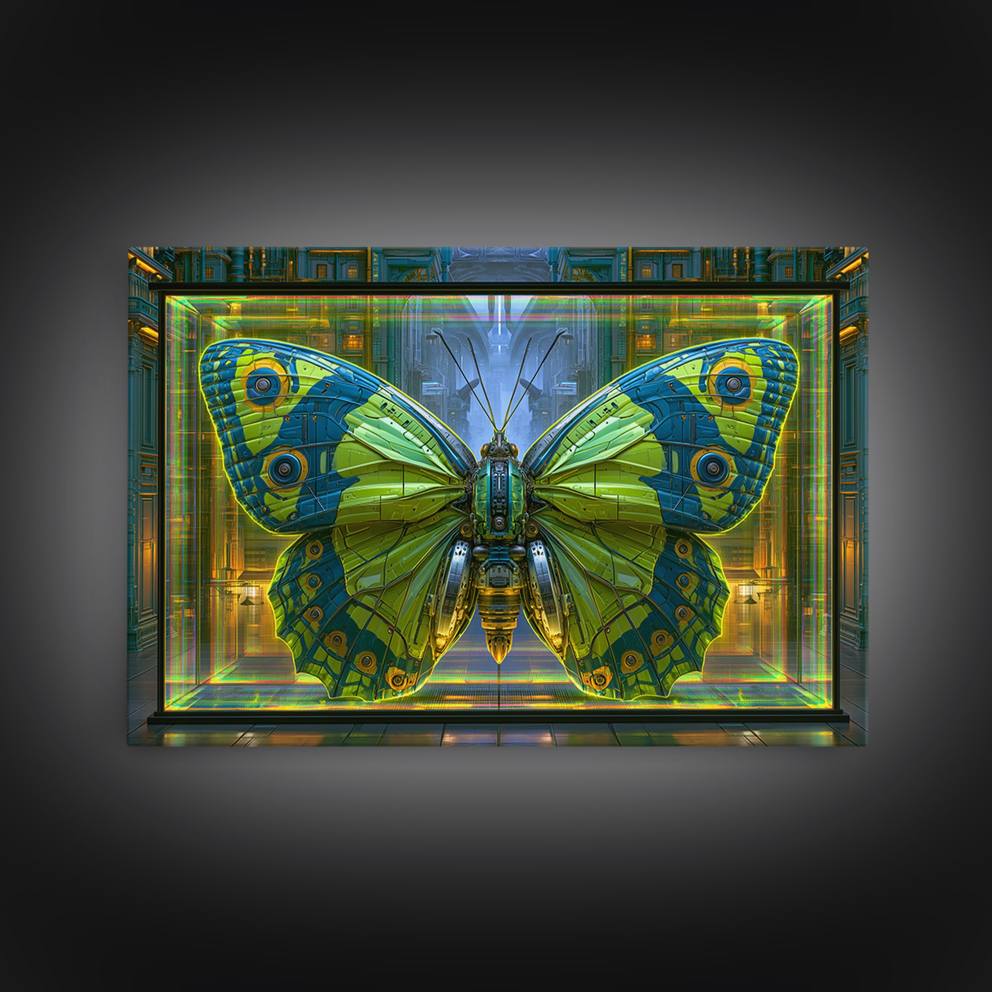 Mechanical Butterfly Specimen Canvas Print, Steampunk Art, Whimsigoth Decor, Living Room Decor, Mechanic, Neutral Decor, STE-3x2-42