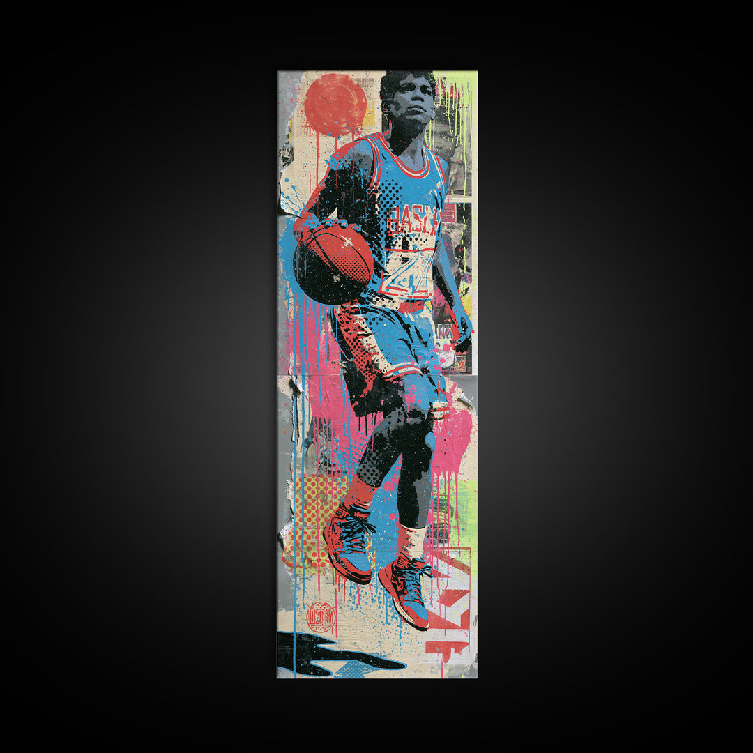 Street Basketball Player Canvas Print, Street Art, Neutral Decor, Living Room Decor, Fine Art, Urban, Home Decor, Poster, STR-1x3-18