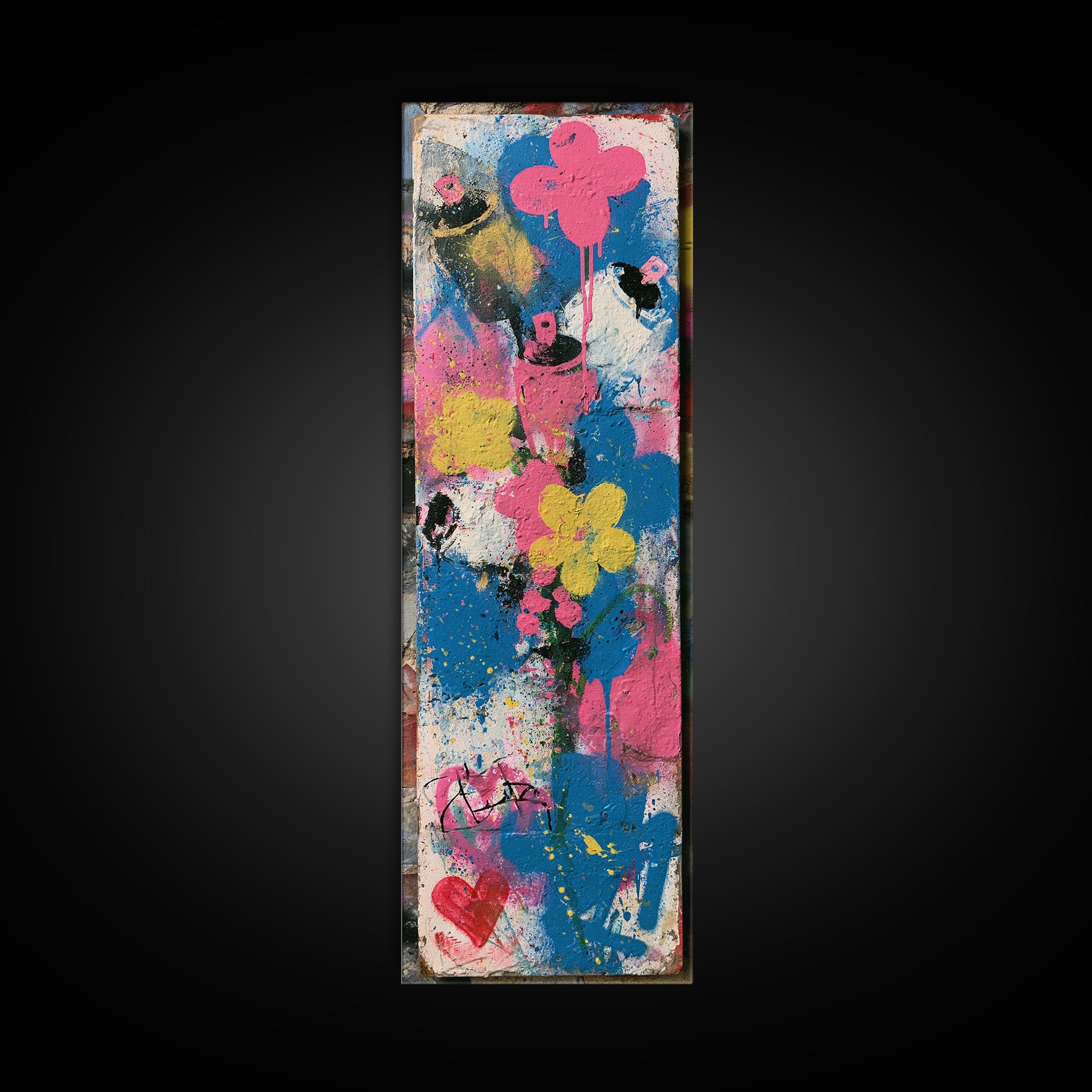 Spray Can Bouquet Framed Canvas Print, Street Art, Neutral Decor, Living Room Decor, Fine Art, Urban, Home Decor, Poster, STR-1x3-75