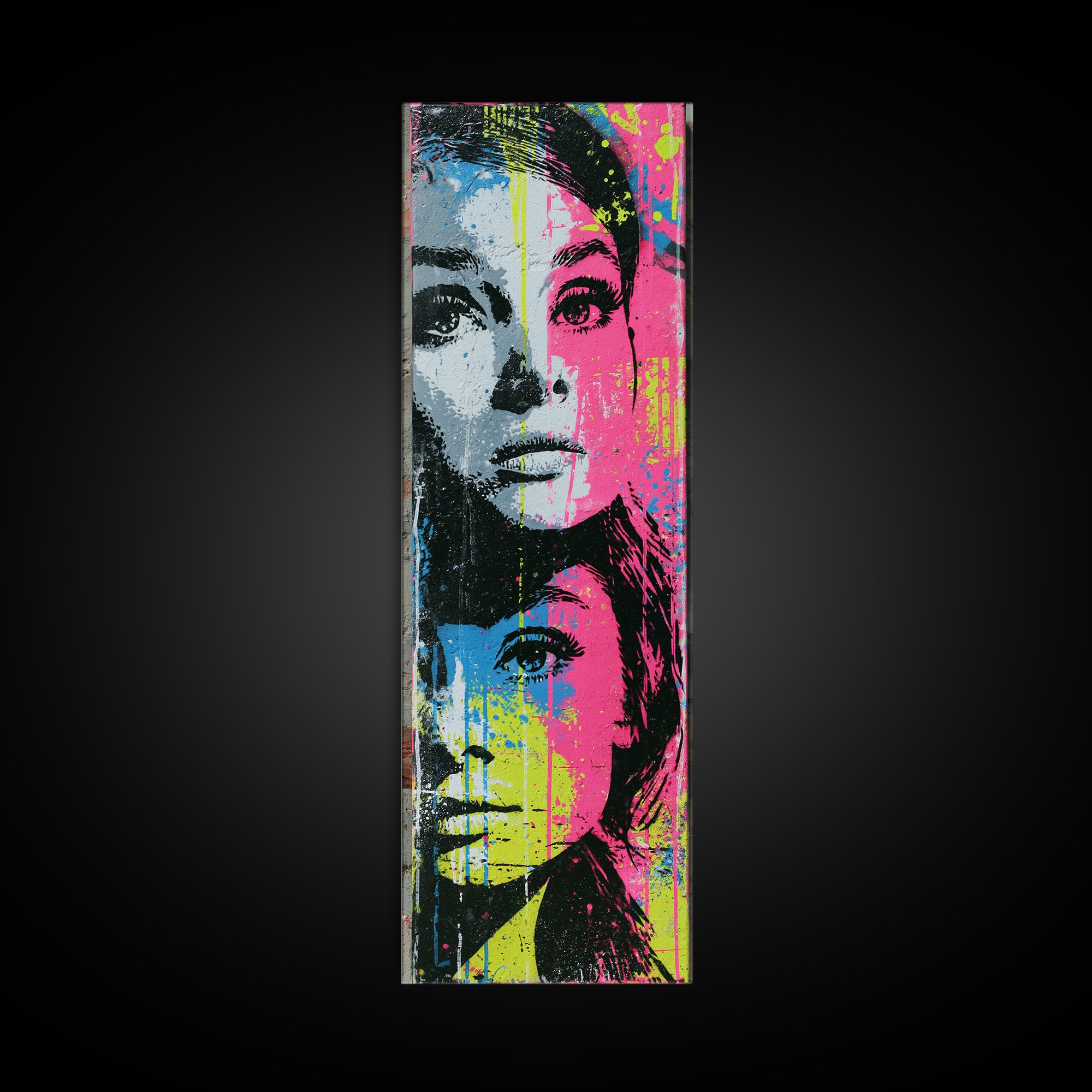 Bold Stencil Portrait Canvas Print, Street Art, Large Wall Art, Living Room Decor, Oil Painting, Urban, Canvas Painting, STR-1x3-85