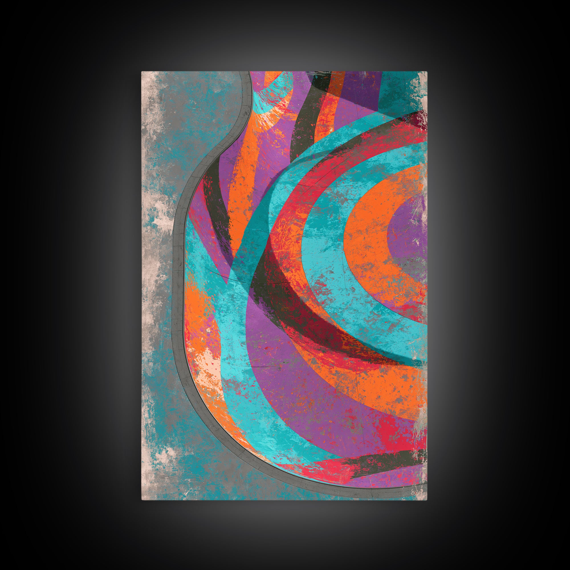 Skate Ramp Pattern Canvas Print, Street Art, Wall Decor, Living Room Decor, Fine Art, Urban, Modern Wall Art, Abstract Painting, STR-2x3-54