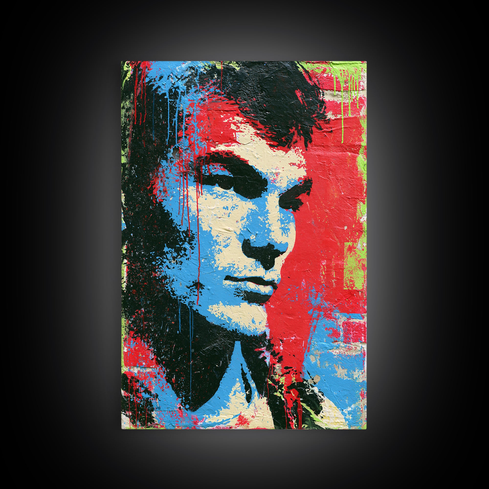 Bold Stencil Portrait Canvas Print, Street Art, Bar Art, Living Room Decor, Fine Art, Urban, Fine Art Print, Statement Artwork, STR-2x3-81