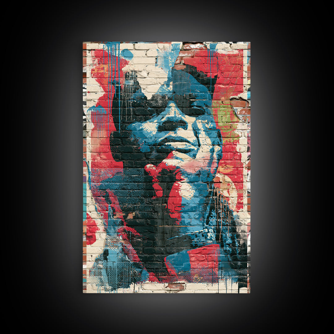 Brick Wall Texture Framed Canvas Print, Street Art, Modern Decor, Living Room Decor, Abstract Art, Urban, Poster, Wall Decor, STR-2x3-84