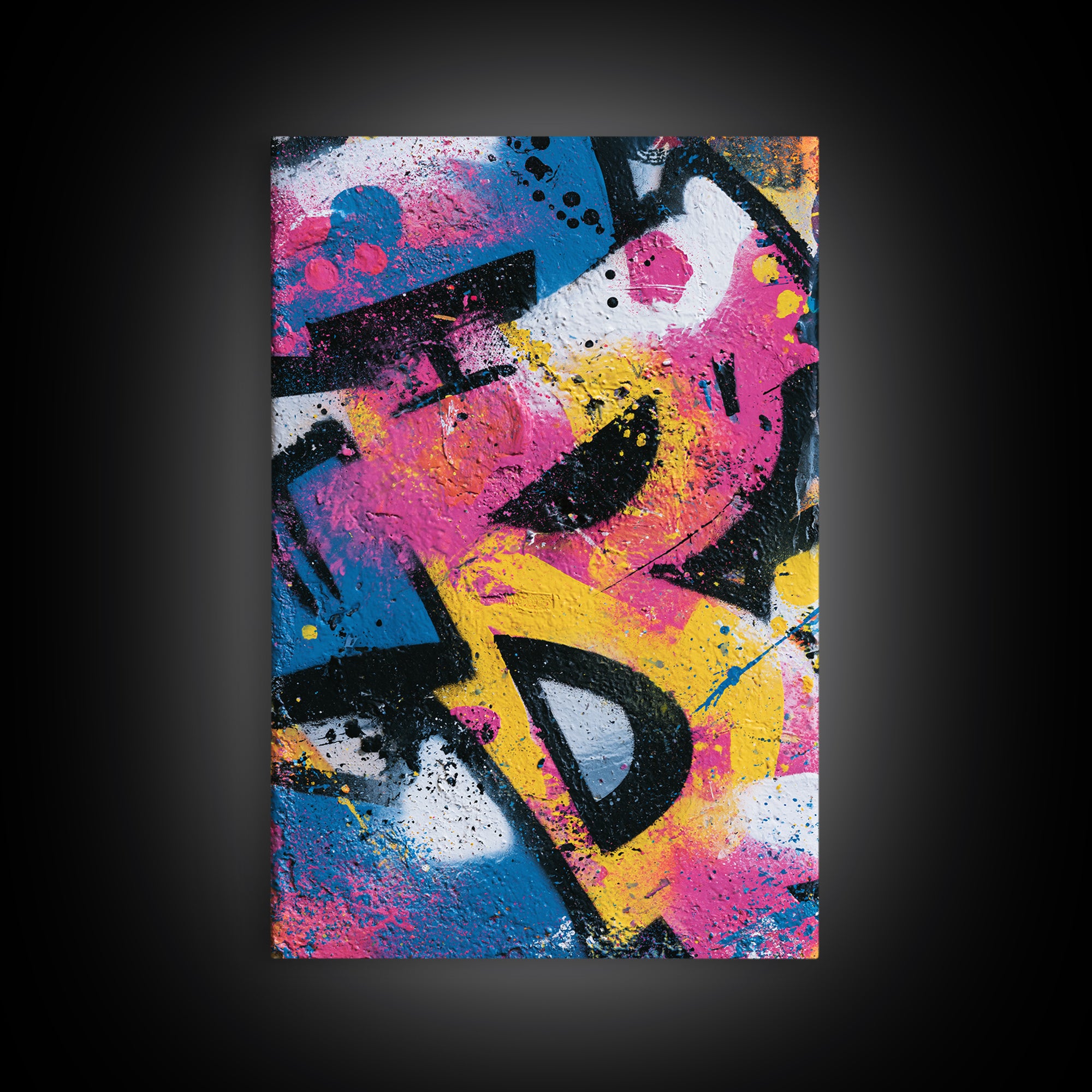 Wildstyle Arrows and Abstract Letter Forms Without Framed Canvas Print, Street Art, Modern Art, Living Room Decor, Urban, STR-2x3-97